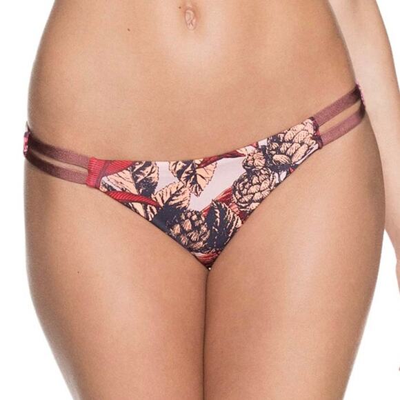 Maaji Flowery Knots Split Tab Side Hipster Bikini Bottom Size Medium - Picture 1 of 13